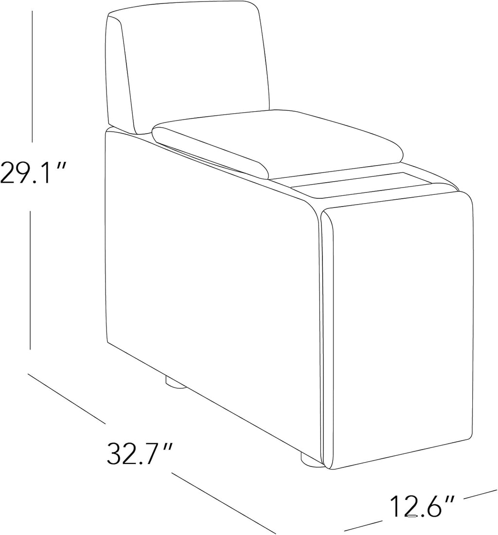 CHITA Versatile Storage Console for Modular Sofa, Multifunctional Side with Dual Cup Holders, Table, No Need Assembly, Blue