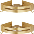 TOMYEUS Bathroom Shelf Corner Shelf Wall Mounted Bathroom Shelf Brushed Gold Aluminum Bath Shower Shelf Bath Shampoo Holder Corner Shelf Bathroom Wall Shelves (Color : Corner Shelf 2)