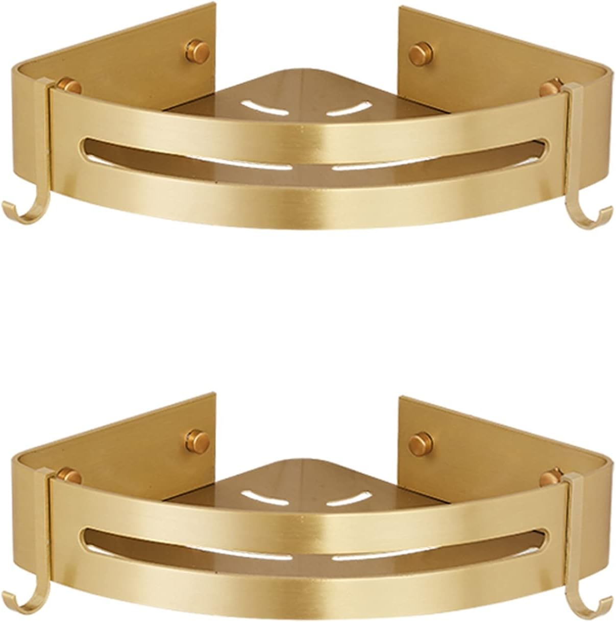 TOMYEUS Bathroom Shelf Corner Shelf Wall Mounted Bathroom Shelf Brushed Gold Aluminum Bath Shower Shelf Bath Shampoo Holder Corner Shelf Bathroom Wall Shelves (Color : Corner Shelf 2)