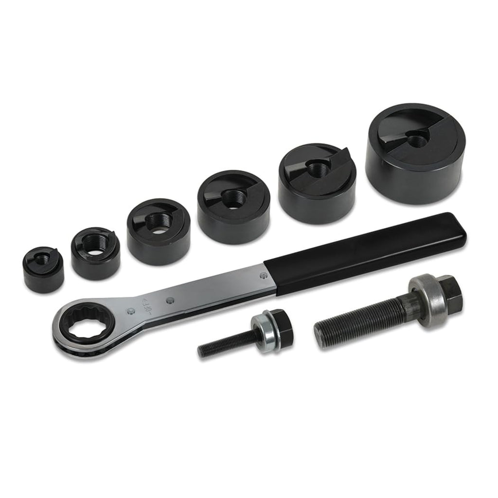 Klein Tools 53732SEN Knockout Punch Set with Wrench, Electrical Conduit Hole Cutter 1/2-inch to 2-inch