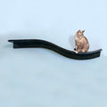THE REFINED FELINE 60 Inch Lotus Branch Cat Shelf in Black Espresso with Replaceable Carpet, Playing, Climbing, & Lounging Cat Shelves And Perches For Wall, Cat Hammock Bed Furniture for Large Cats