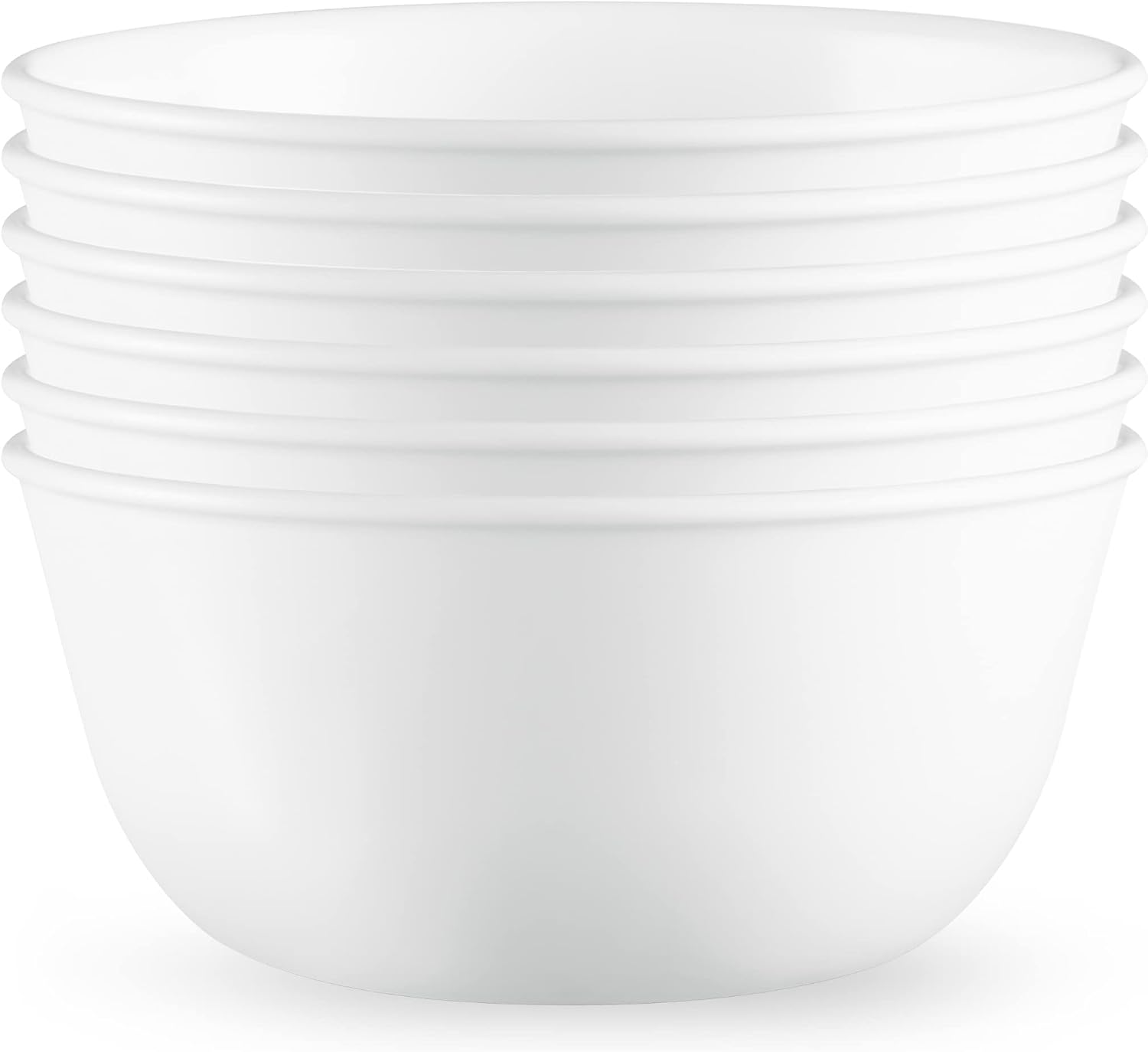 Corelle Vitrelle 18-Piece Service for 6 Dinnerware Set, Triple Layer Glass, Simple Sketch & Vitrelle 28-oz Soup/Cereal Bowls Set of 6, Winter Frost White