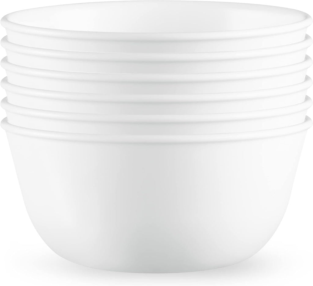 Corelle Vitrelle 18-Piece Service for 6 Dinnerware Set, Triple Layer Glass and Chip Resistant & Vitrelle 28-oz Soup/Cereal Bowls Set of 6, Chip & Crack Resistant Dinnerware Bowls