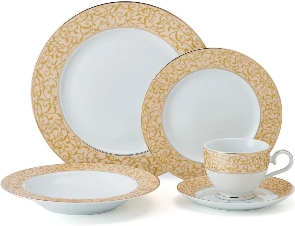 40-Piece Dinnerware Set Plate Plates Dinner Sets Kitchen Tableware Ceramic Dishes to Eat Food Dining