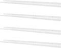PHOENANCEE Long Floating Shelves for Wall 57 Inch,Real Wood Picture Ledge with Lip Set of 4,Photo Frame Storage Display for Living Room Nursery Bedroom Bathroom Kitchen Home Office Decor (White)