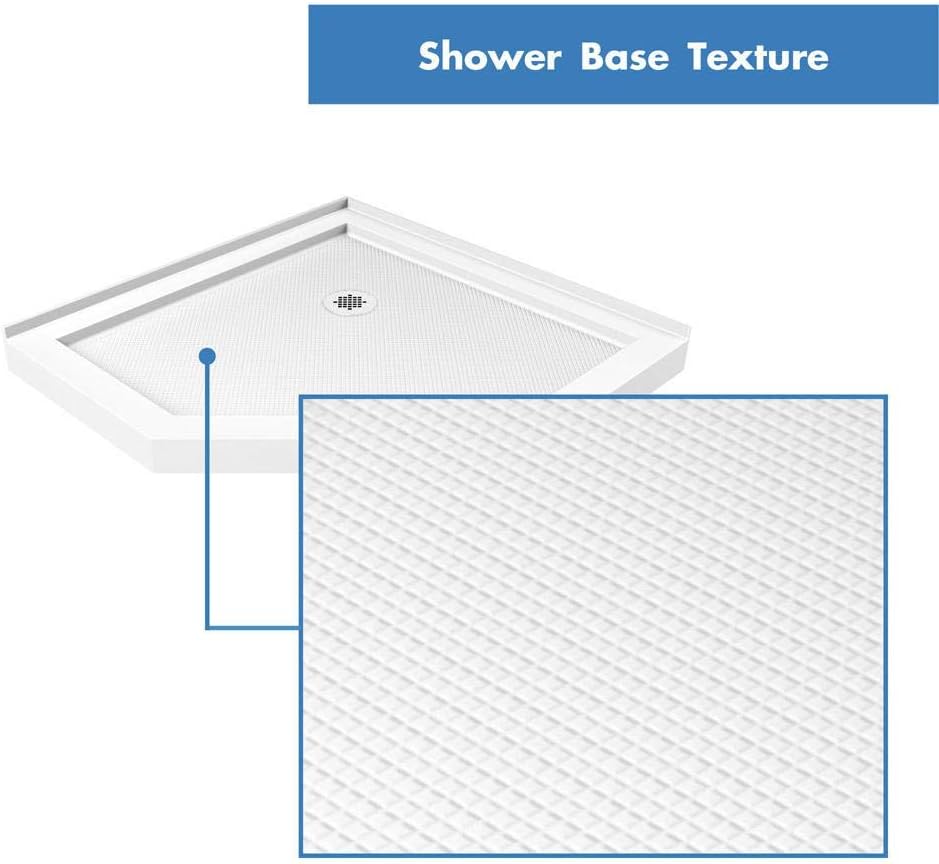 DreamLine 36 in. x 36 in. x 76 3/4 in. H Neo-Angle Shower Base and QWALL-4 Acrylic Corner Backwall Kit in White, DL-6044C-01