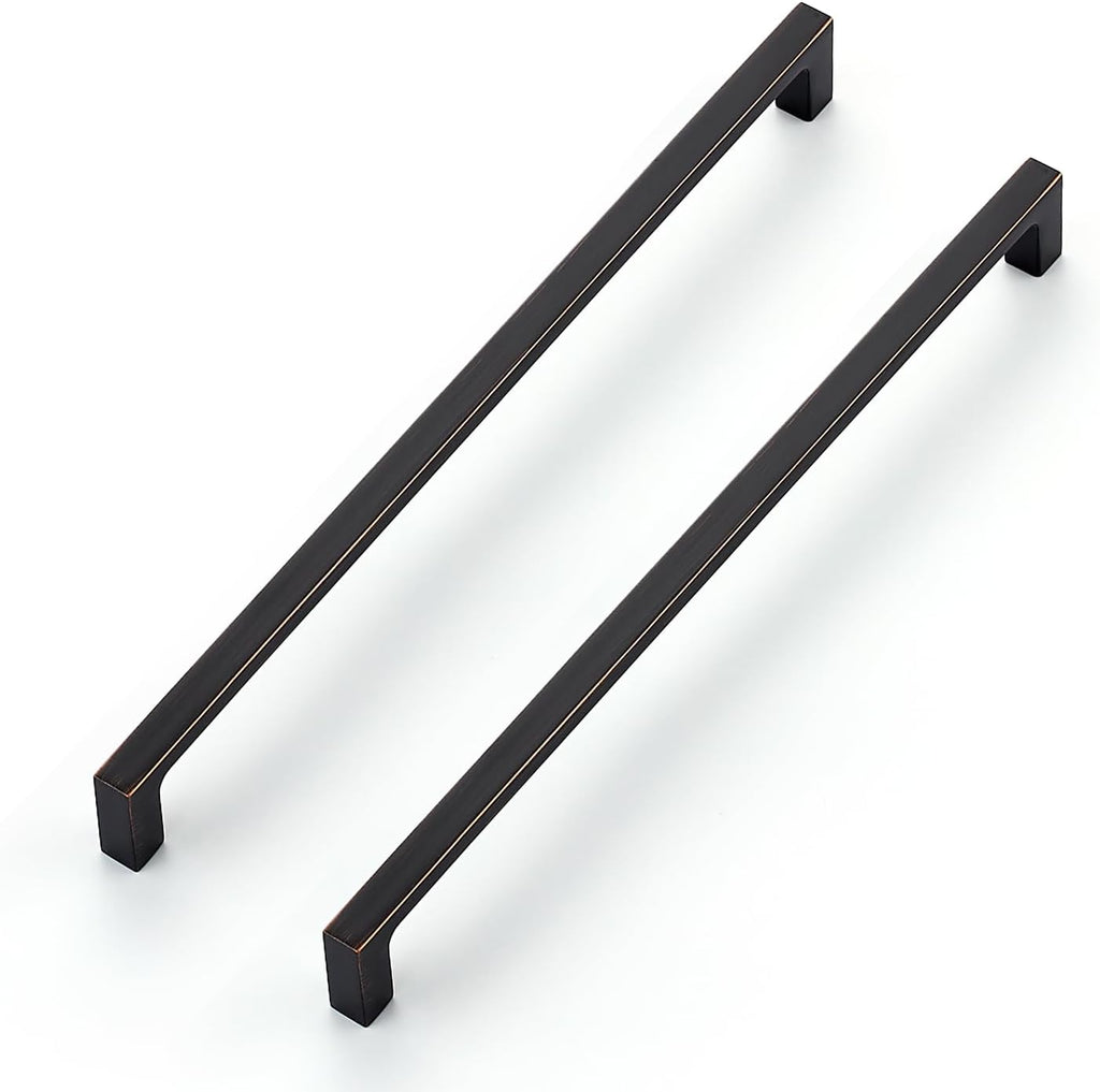Ravinte 25-Pack 10-Inch Solid Square Cabinet Pulls - Oil-Rubbed Bronze Handles for Kitchen Cabinets & Drawers