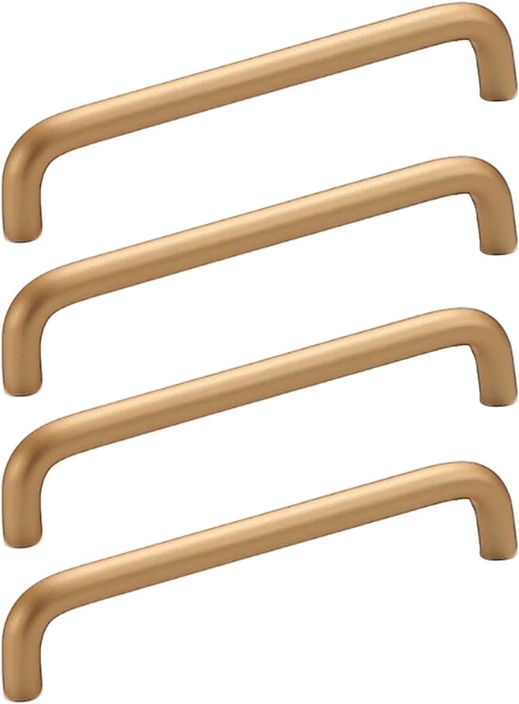 4 Pcs Gold Solid Drawer Pulls, Round Tube Shaped Cabinets Door Handles with Screws Aluminium Long Handles for Kitchen Bathroom Bedroom Storage Cabinets Black (Gold Hole