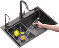 Kitchen Sinks, Single Bowl Stainless Steel Kitchen Sink with Drain Faucet Accessories Sink Set Multiple Size Single Bowl Sink Washibowl Basin (78 * 45Cm