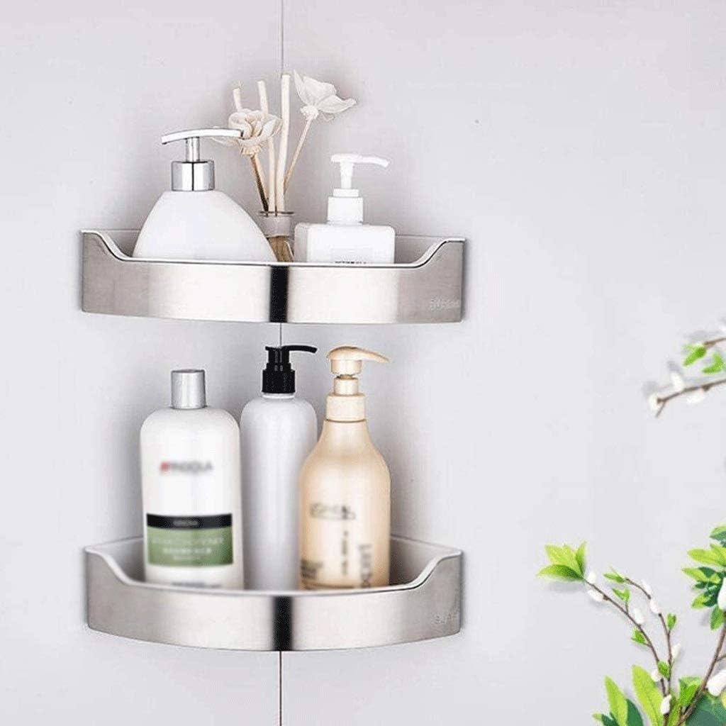 Shower Corner Shelf Wall Mounted Bathroom Storage Stainless Steel Satin Nickel