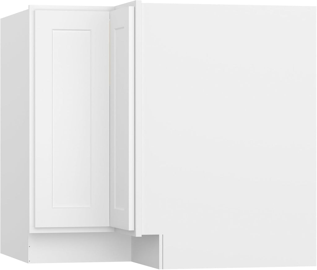 Furinno Shaker EZ Reach Base Corner Diagonal Kitchen Cabinet, Ready to Assemble, 24 D x 33 W x 34.5 H, White