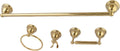 Kingston Brass BAK3961478PB Restoration 4-Piece Towel-Bar Bathroom Hardware Set, Polished Brass