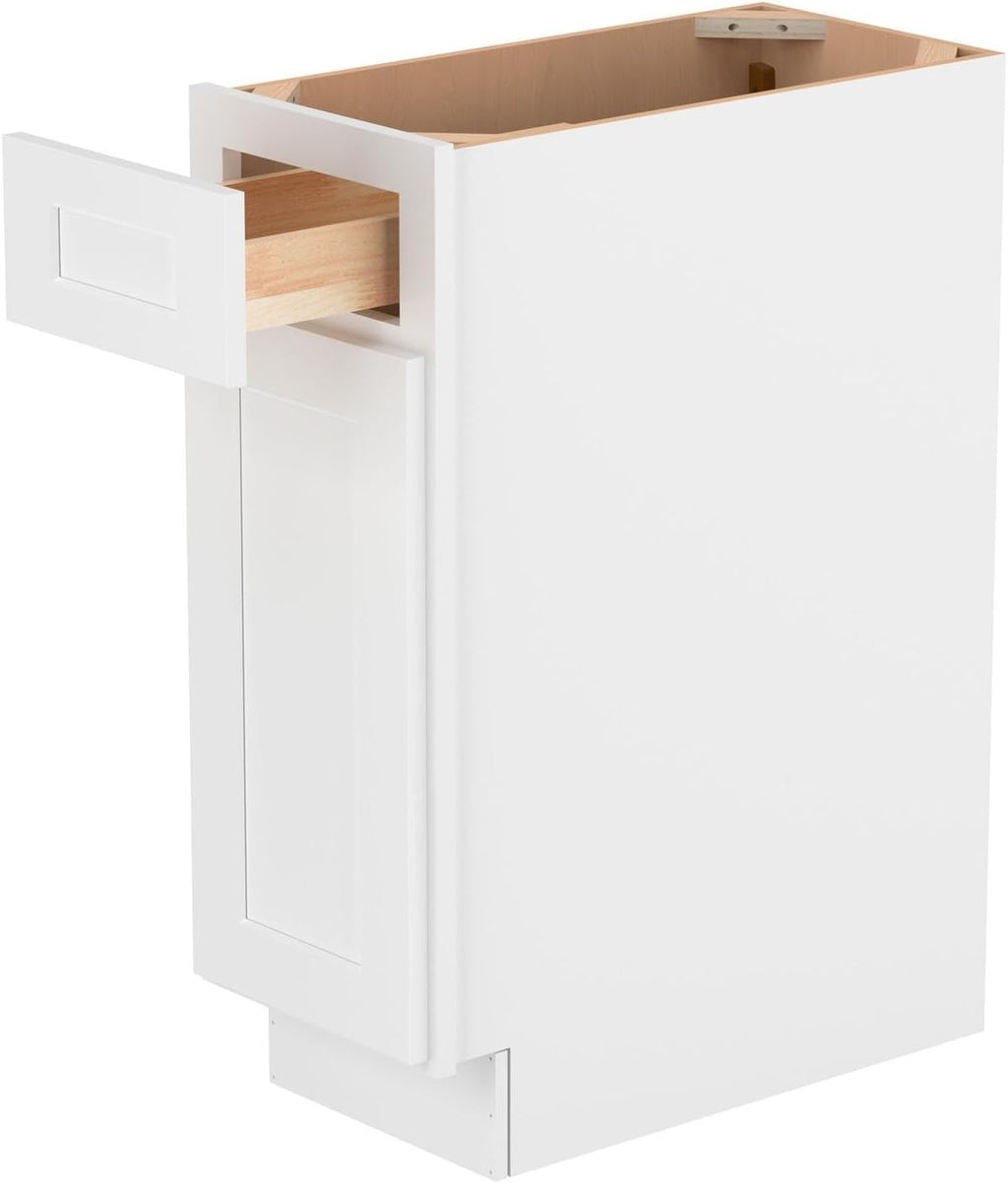 Furinno Shaker Drawer Base Kitchen Cabinet with 1-Door, Ready to Assemble, 24 D x 12 W x 34.5 H, White