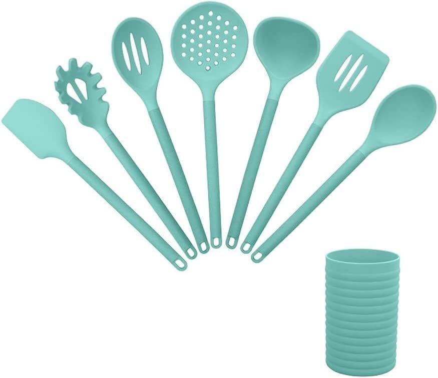 Kitchen Utensils Set, Cooking Utensils Set 6pcs/Set Black Kitchen Utensils Set Non-Stick Kitchenware Cooking Tools Spoon Soup Ladle Spatula Shovel Tools Gadget Accessories (Color : A)