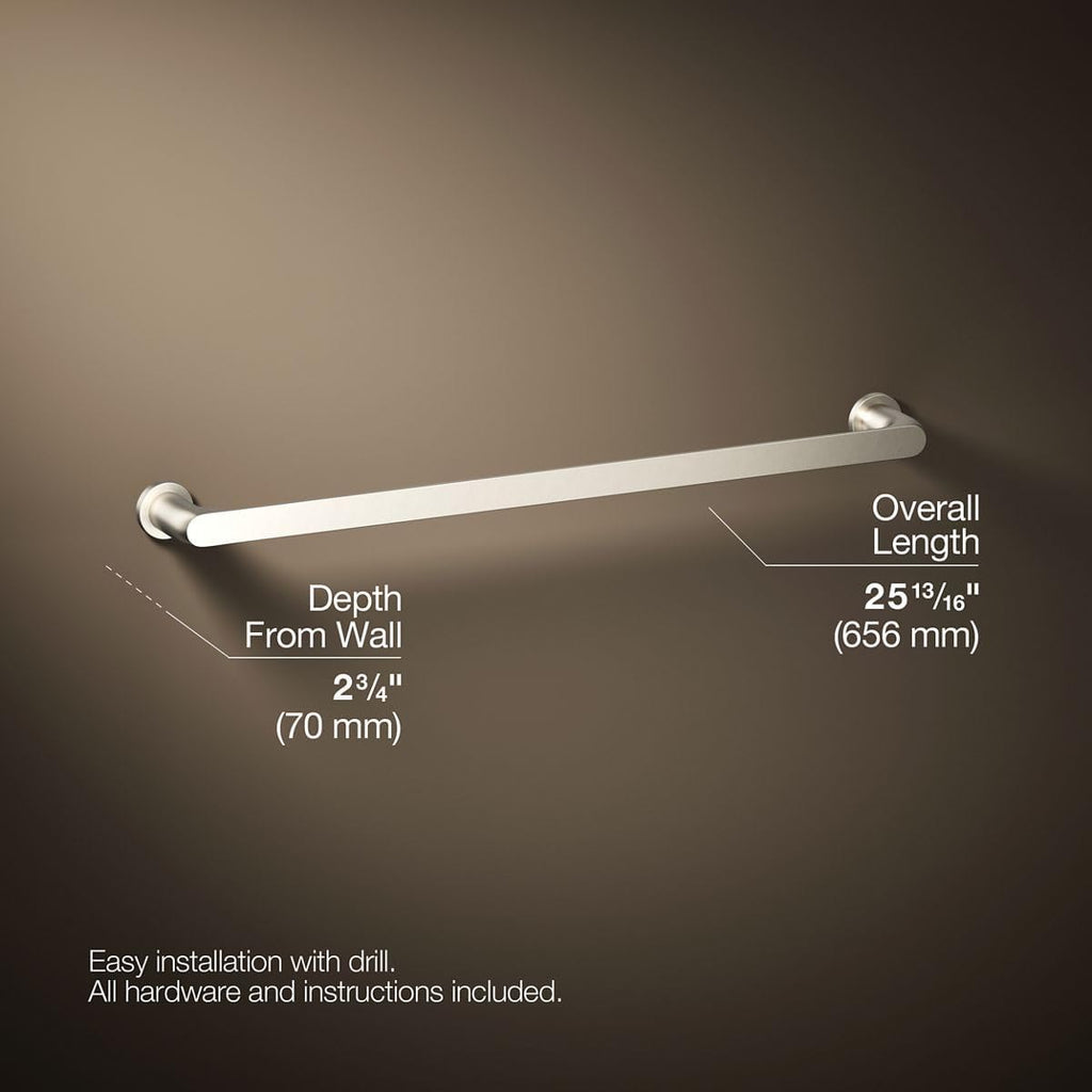 Kohler 97495-BN Avid® 24' Towel bar, Vibrant Brushed Nickel