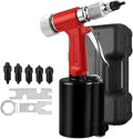 Hydraulic Pneumatic Rivet Gun Air Riveter Blinding Riveting Nuts Tool with 5PCS Metric Mandrels M4 M5 M6 M8 M10, Pop Rivet Nut Gun Riveting Machine