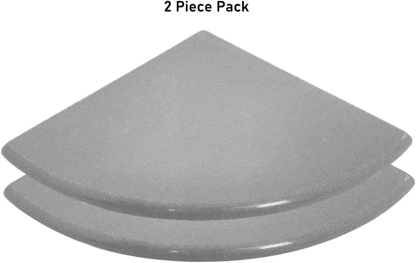 Tenedos Premium Gray Granite & Grey Marble 9' Corner Shelf, Polished Finish, Durable Natural Stone, Perfect for Bathroom or Shower Storage, Set of 2 Shelves