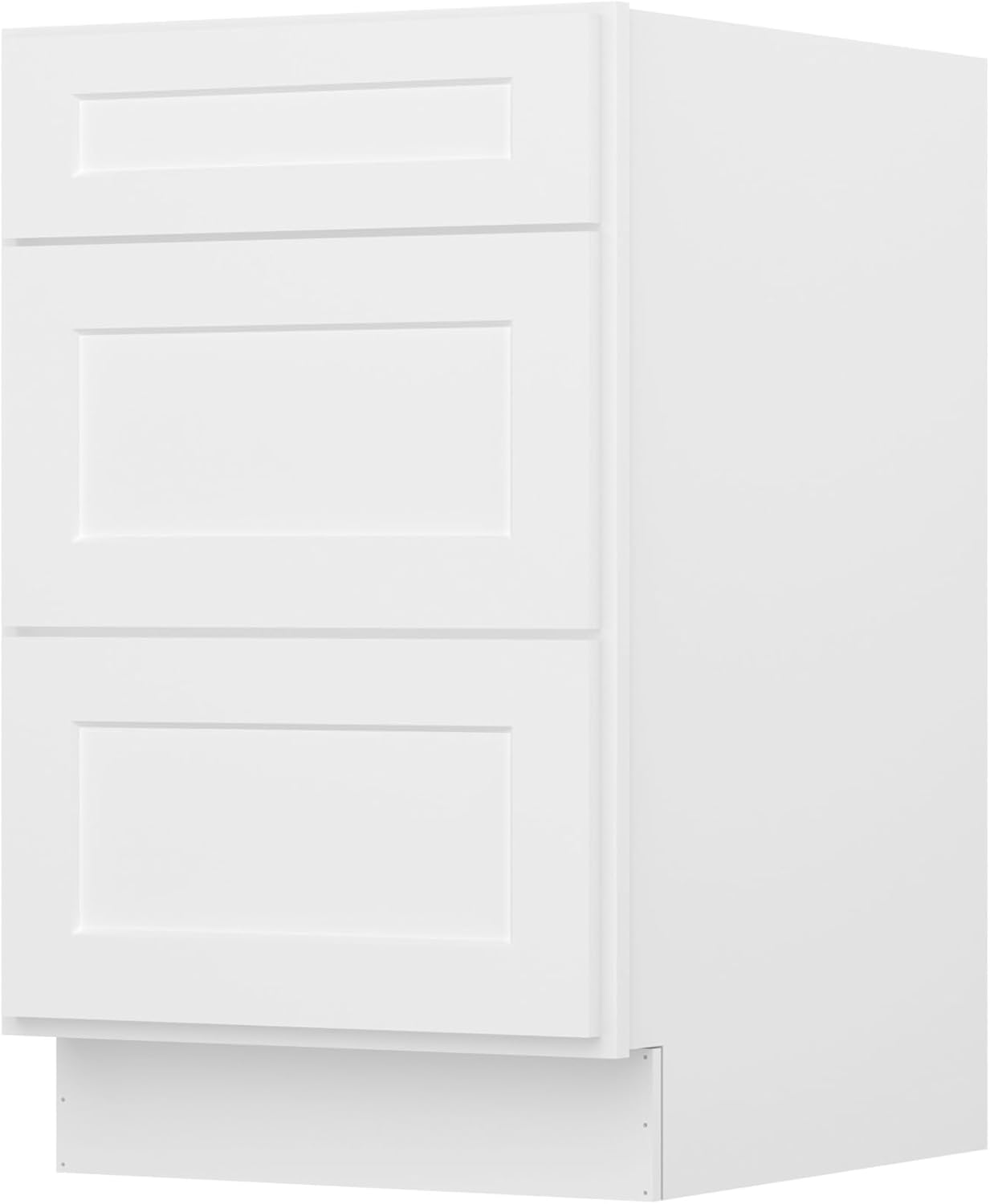 Furinno Shaker Drawer Base Kitchen Cabinet with 3-Drawers, Ready to Assemble, 24 D x 21 W x 34.5 H, White
