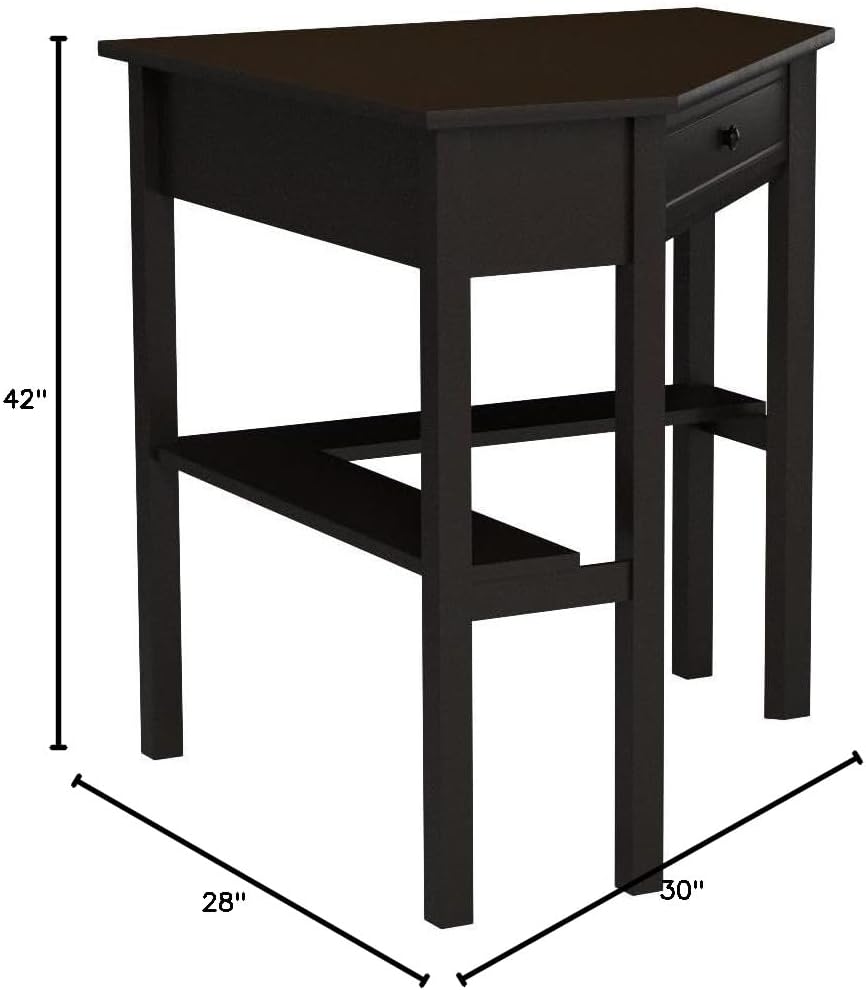 Corner Writing Desk with Pullout Drawer and Shelf, Multiple Finishes, Wooden Corner Desk Constructed of Wood and MDF, 1 Drawer for Storage, Comfortably Fitting in Any Home, Studio