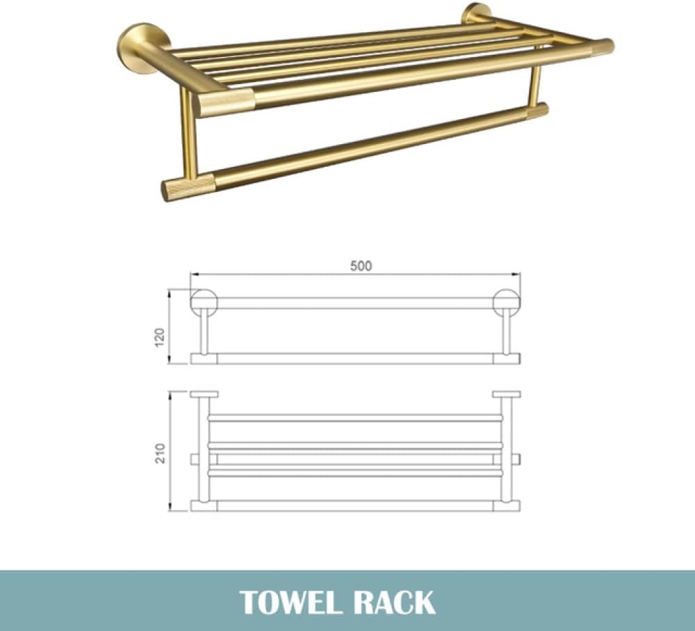 Gold Brushed Bathroom Accessories Hardware Set Towel Bar Rail Paper Holder Robe Hook Soap Dish Towel Hanger Shelf Toilet Brush,4 Pieces Set