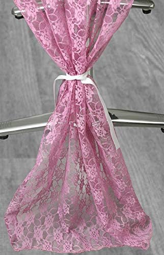 VDS Table Runner Floral Lace Runner for Wedding Reception Party Table Decoration 27 x170 Inch (Pack of 25 Dusty Pink)