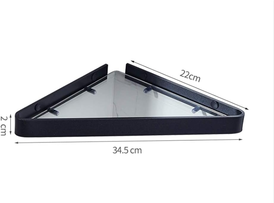 Bathroom Corner Tempered Glass Shelf Thick Lavatory Wall Mount Triangular for Shower and