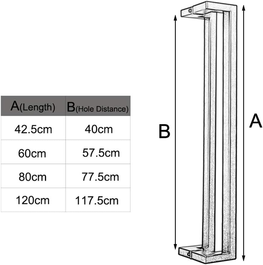 Bar Sliding Barn Door Handles and Pulls Polish Stainless Steel Heavy Duty Two-Sided Handle Hardware Sets Internal/External Gold (60 cm (23.6 inch)