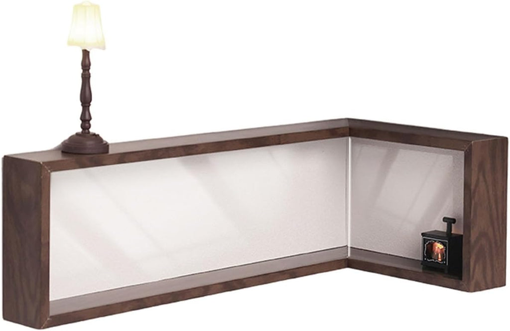 Wall Mounted Corner Shelf - Floating Shelves Save Space with Light Corner Display Shelf Stand Dustproof Storage, Heavy Duty Floating Shelves with LED Lights