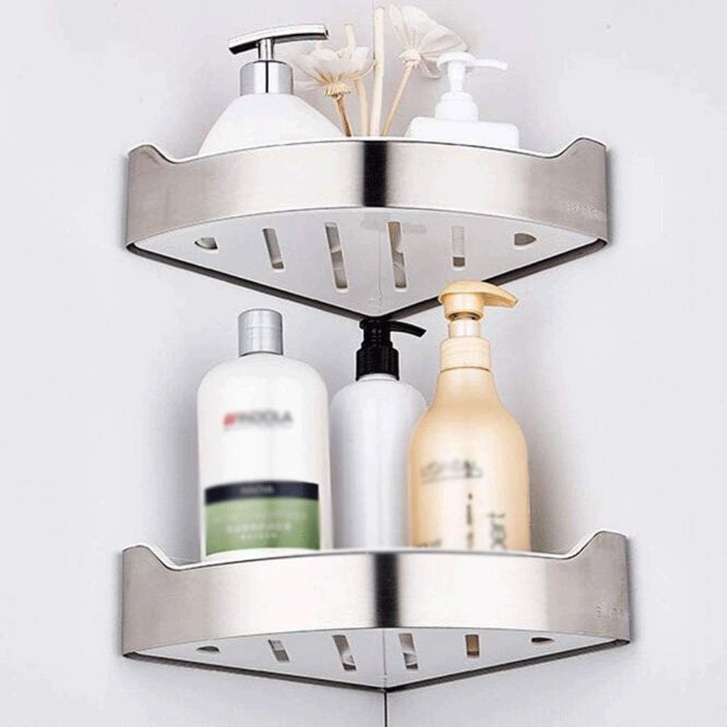 Shower Corner Shelf Wall Mounted Bathroom Storage Stainless Steel Satin Nickel