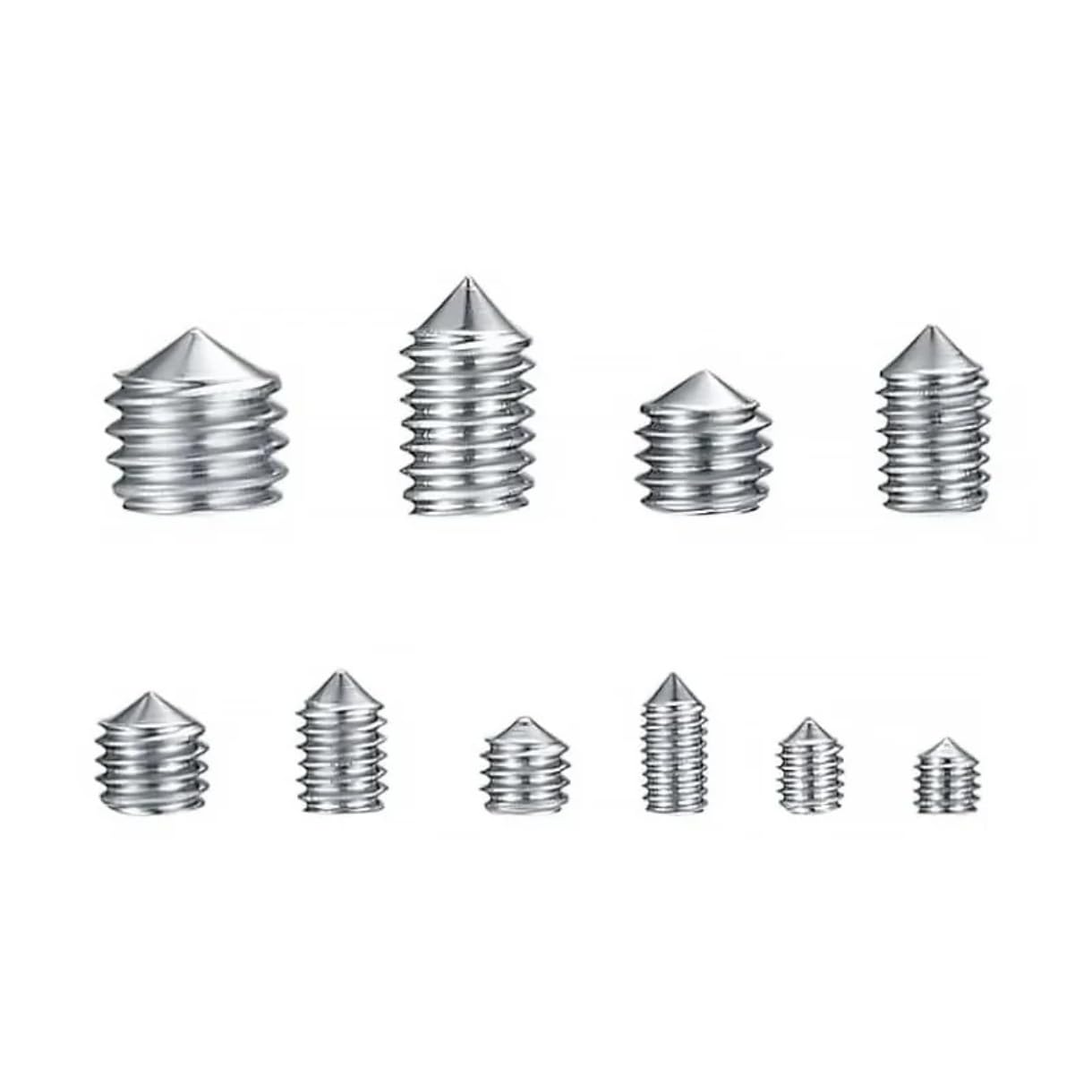 250pcs Stainless Steel Socket Head Hex Set Screws M3 M4 M5 M6 M8 Cup Assortment Kit Grub Screw Cup Point Grub Screw Kit Set (10 Boxes)