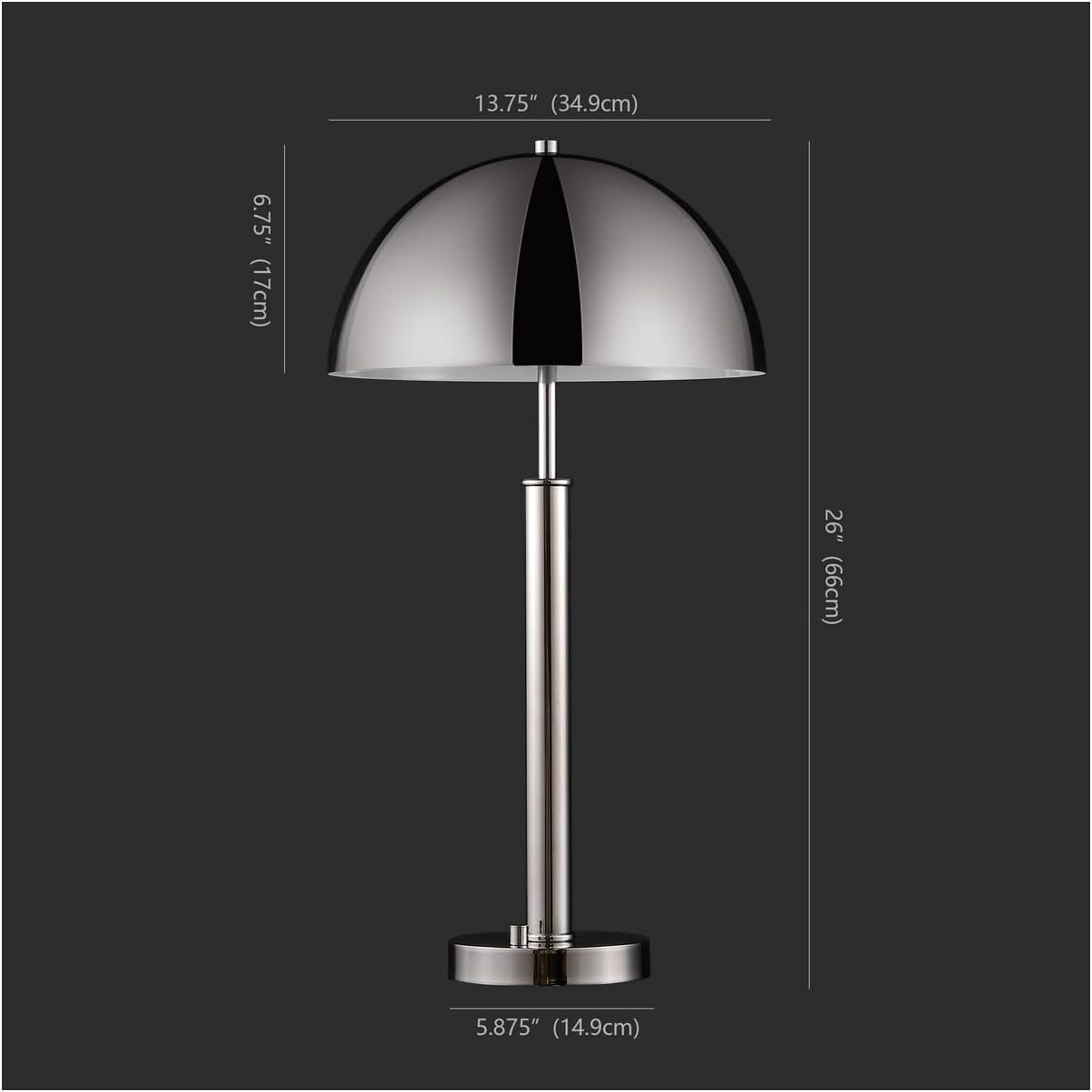 SAFAVIEH Couture Lighting Collection Harvey Modern Metal Dome Nickel 26-inch Bedroom Living Room Home Office Desk Nightstand Table Lamp (LED Bulb Included)