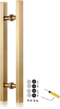 Door Pull Modern Sliding Door Handles Set,Double Sided Barn Doors Shower Door Wood Gate Push Bar with Screws (Gold 60cm/24inch) (Gold 50cm/20inch)