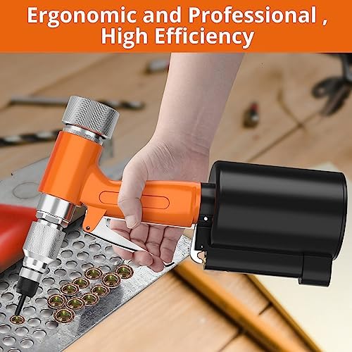 Pneumatic Rivet Nut Gun Hydraulic Air Riveter Blinding Riveting Nuts Tool with 5PCS Metric Mandrels M4 M5 M6 M8 M10, Pop Rivet Nut Gun Riveting Machine
