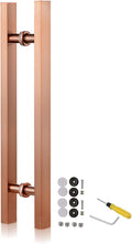 Door Pull Modern Sliding Door Handles Set,Double Sided Barn Doors Shower Door Wood Gate Push Bar with Screws (Gold 60cm/24inch) (Rose Gold 80cm/32inch)