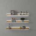 Versatile Floating Shelves, Display Shelf Wall Mounted with Magnetic Light Strip, Metal Bookshelf, Wall Decor and Organizer for Bathroom, for Bedroom, Living Room, Kitchen, Corner (A 80CM)