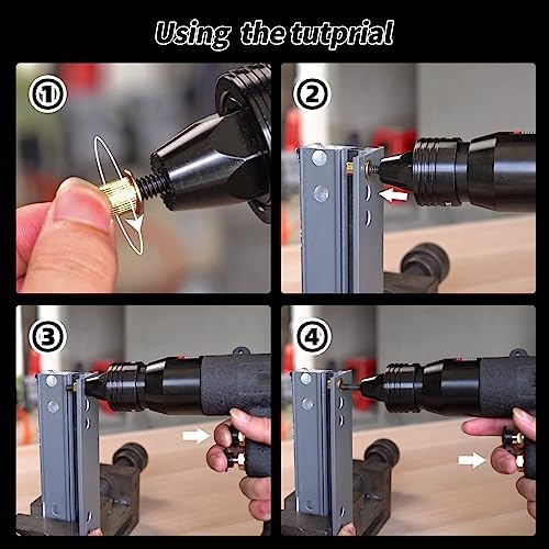 Pneumatic Hydraulic Rivet Nut Gun Pneumatic Riveter Automatic Rivet Nut Gun, Pop Rivet Nut Gun for Body Panels Bicycle Attachments Furniture (#10)