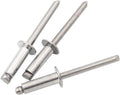 1000pcs Stainless Steel Open Type Blind Rivet Pop Rivet Domed Head 3/16'x1/4',4.8x7mm Diameter DIN 7337 ISO 15977