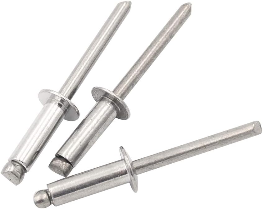 1000pcs Stainless Steel Open Type Blind Rivet Pop Rivet Domed Head 3/16'x1/4',4.8x7mm Diameter DIN 7337 ISO 15977
