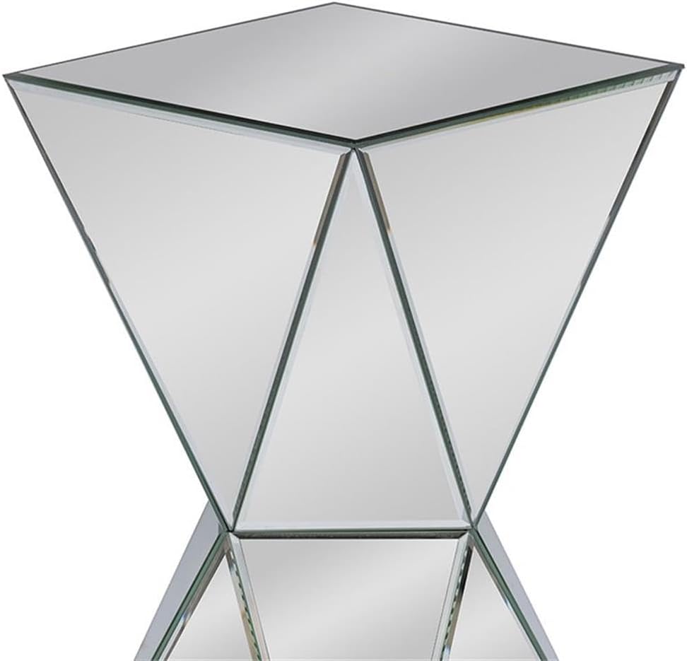 Baxton Studio Rebecca Contemporary Multi-Faceted Mirrored Side Table