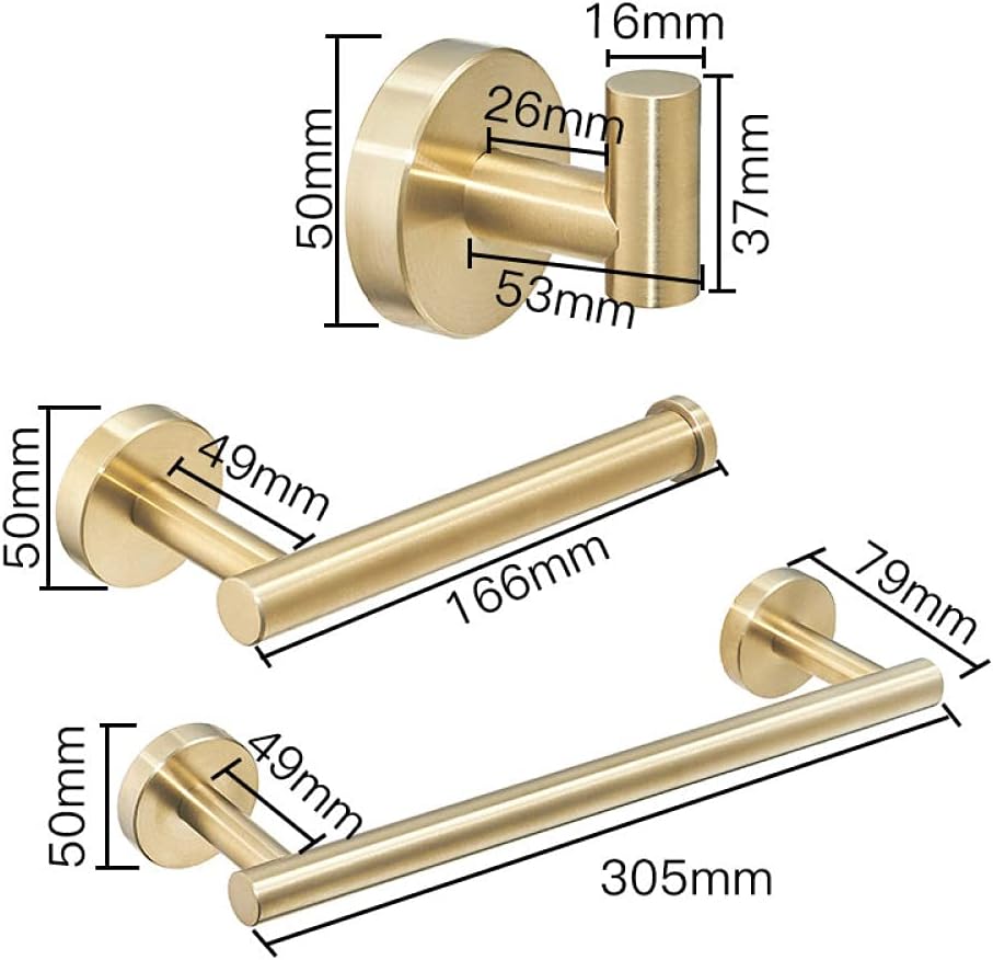 Heavy-Duty Bathroom Hardware - Chrome-Plated Towel Rack, Robe Hook & Towel Bar - Rust-Proof Bathroom Accessories(Y38124-1)