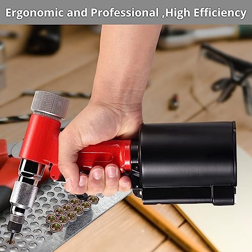 Hydraulic Pneumatic Rivet Gun Air Riveter Blinding Riveting Nuts Tool with 5PCS Metric Mandrels M4 M5 M6 M8 M10, Pop Rivet Nut Gun Riveting Machine