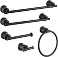 Kingston Brass BAHK9112478MB Mathsson 5-Piece 18-Inch and 24-Inch Towel Bars Bathroom Accessory Set in Matte Black