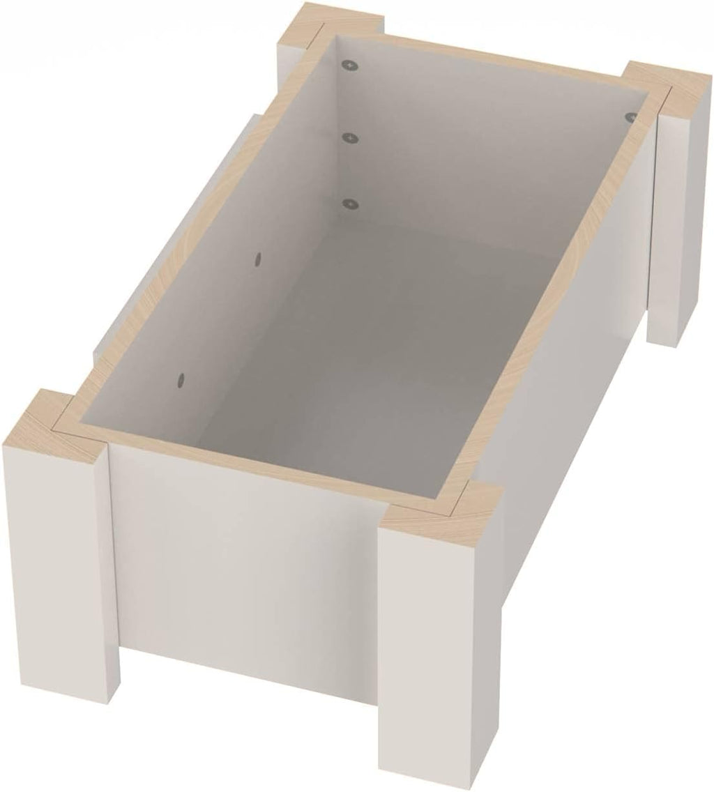 GTW Elevated Dog Bowl Stand for Small Dogs - Customized Feeding Station with Storage & Stainless Steel Food Bowls (Small, Flag Design)