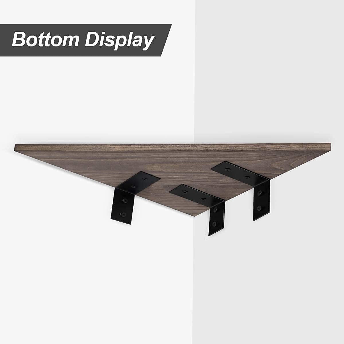Floating partition Solid Pine Floating Corner Shelves Wall Mounted Set of 3 Rustic Storage Decorative Shelf for Bathroom Bedroom Living Room Kitchen Office Shelf