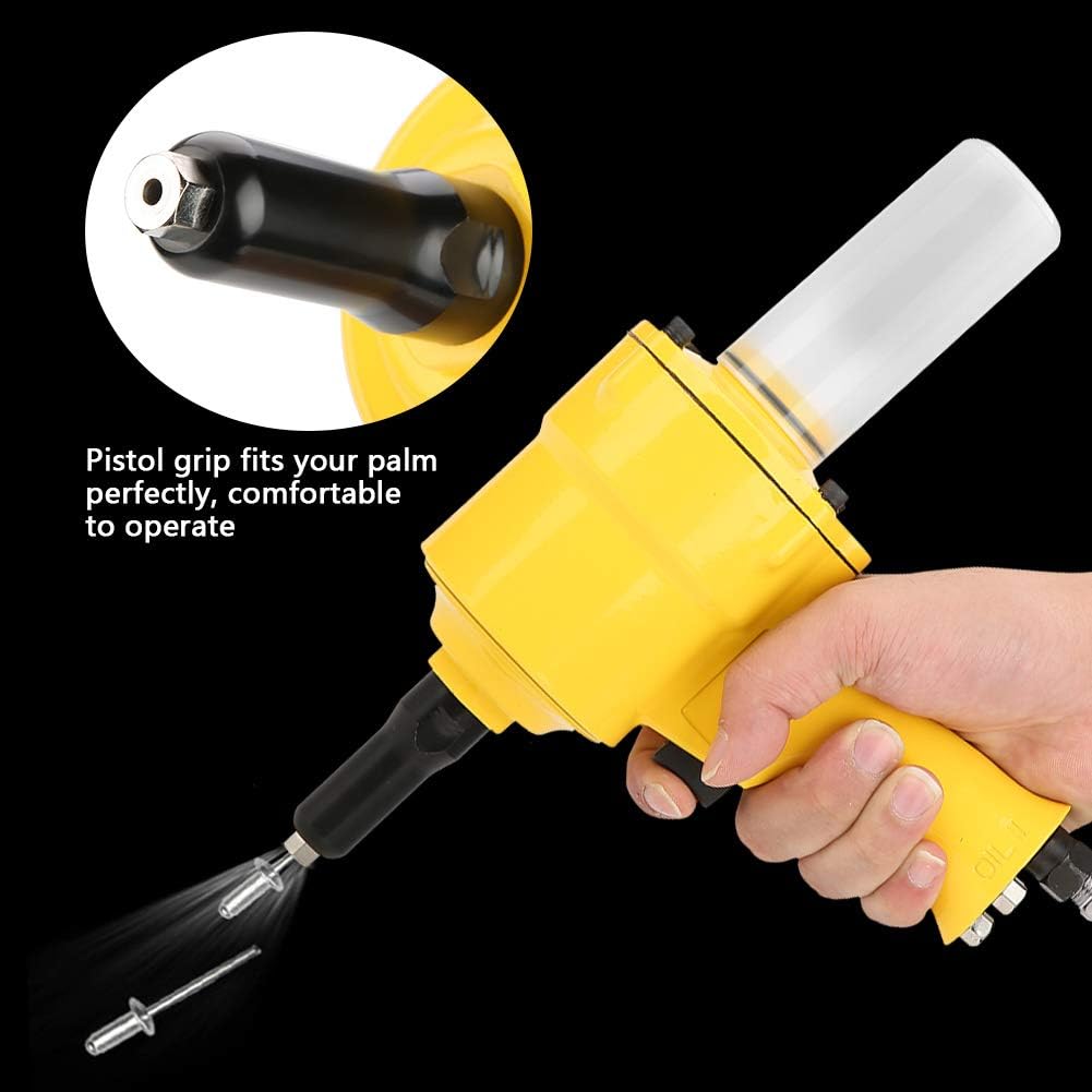 2pcs Pneumatic Air Riveter Pop Rivet Gun Tool Kit Air Hydraulic Rivet Gun Riveting Tool