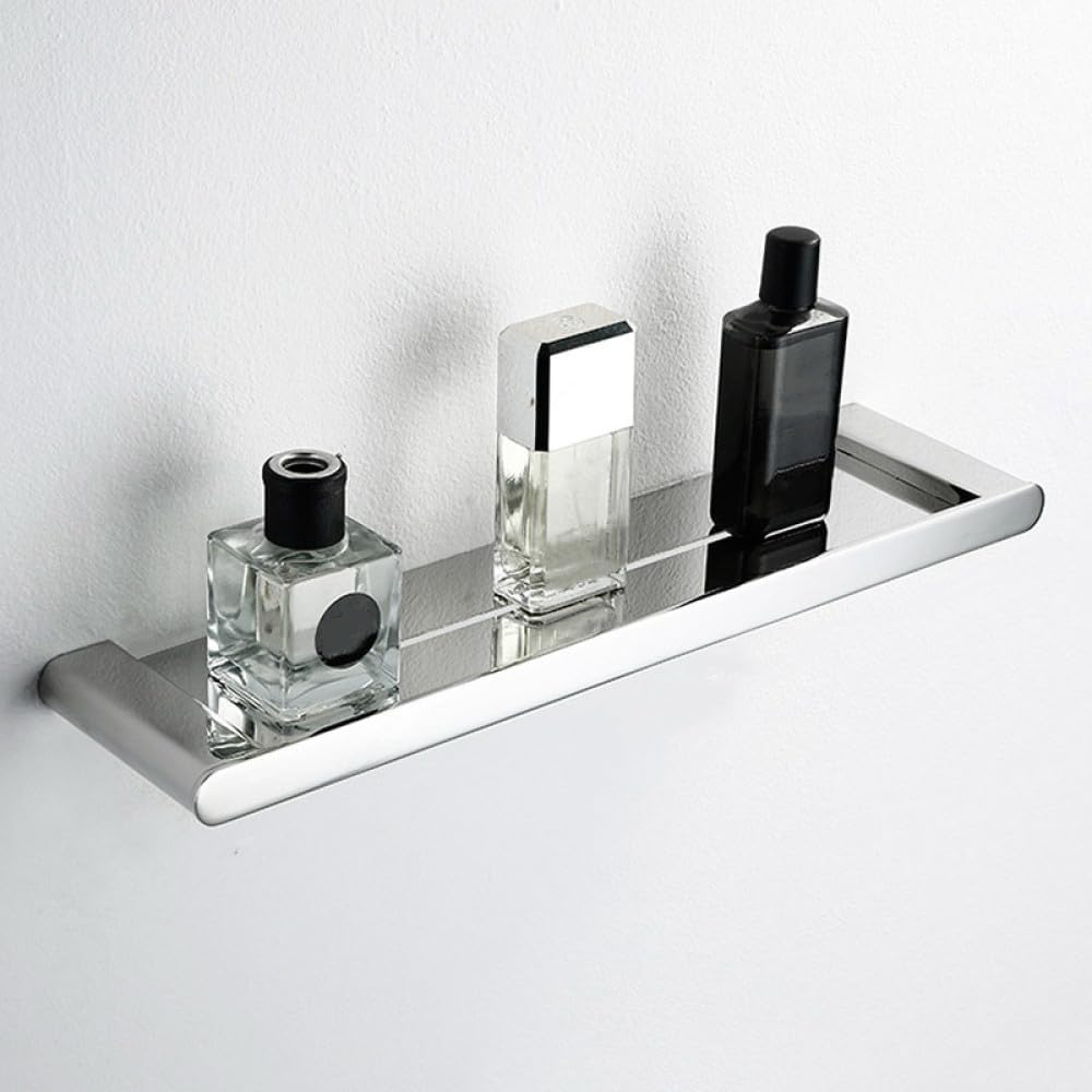 Silvery Mirror Chrome Polished Bathroom Hardware Set Towel Rack Toilet Paper Holder Soap Dish Towel Bar Hook Bathroom Hardware,400mm Shelf