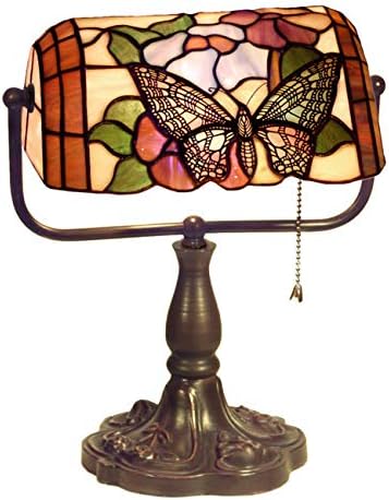 Tiffany Style Banker Butterfly Desk Lamp