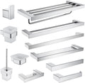 Stainless Steel Chrome Polished Towel Rack Toilet Brush Holder Wall Mounted Paper Holder Towel Bar Hook Bathroom Accessories,Whole Set