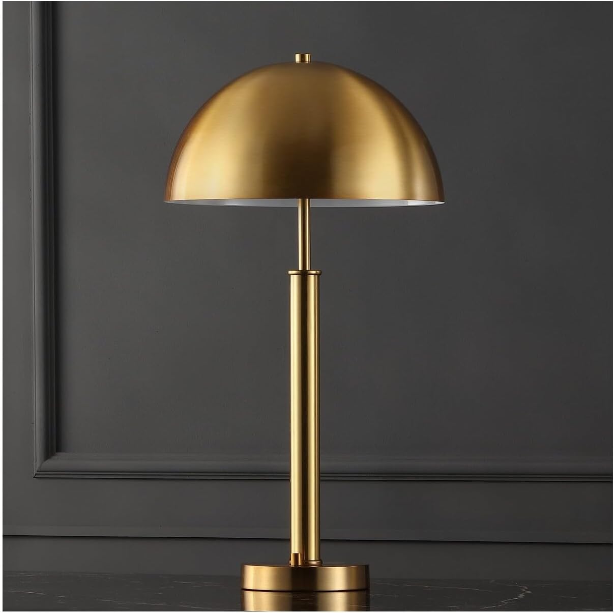 SAFAVIEH Couture Lighting Collection Harvey Modern Metal Dome Gold 26-inch Bedroom Living Room Home Office Desk Nightstand Table Lamp (LED Bulb Included)