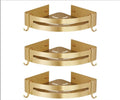 TOMYEUS Shower Caddy Bathroom Shelf Corner Shelf Wall Mounted Bathroom Shelf Brushed Gold Aluminum Bath Shower Shelf Bath Shampoo Holder Corner Shelf Shower Organizer (Color : Corner Shelf 3)